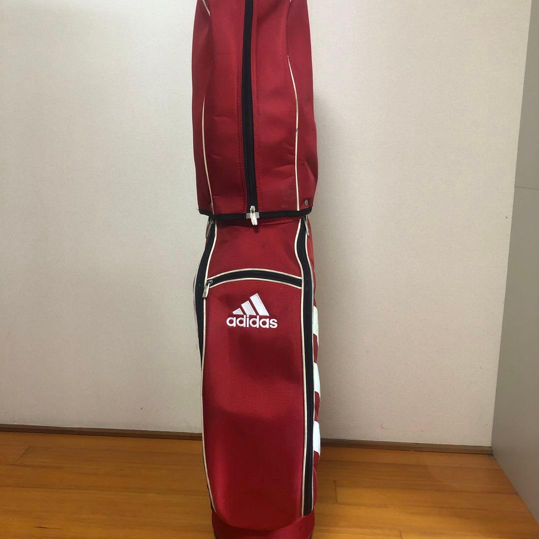 アディダス adidas キャディバッグ レッド フード付き