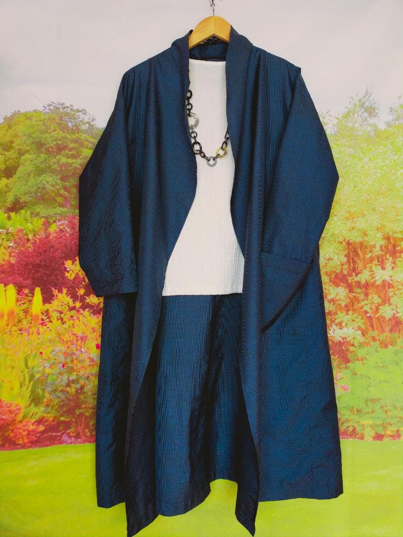 ロングカーディガンコート＊着物リメイク