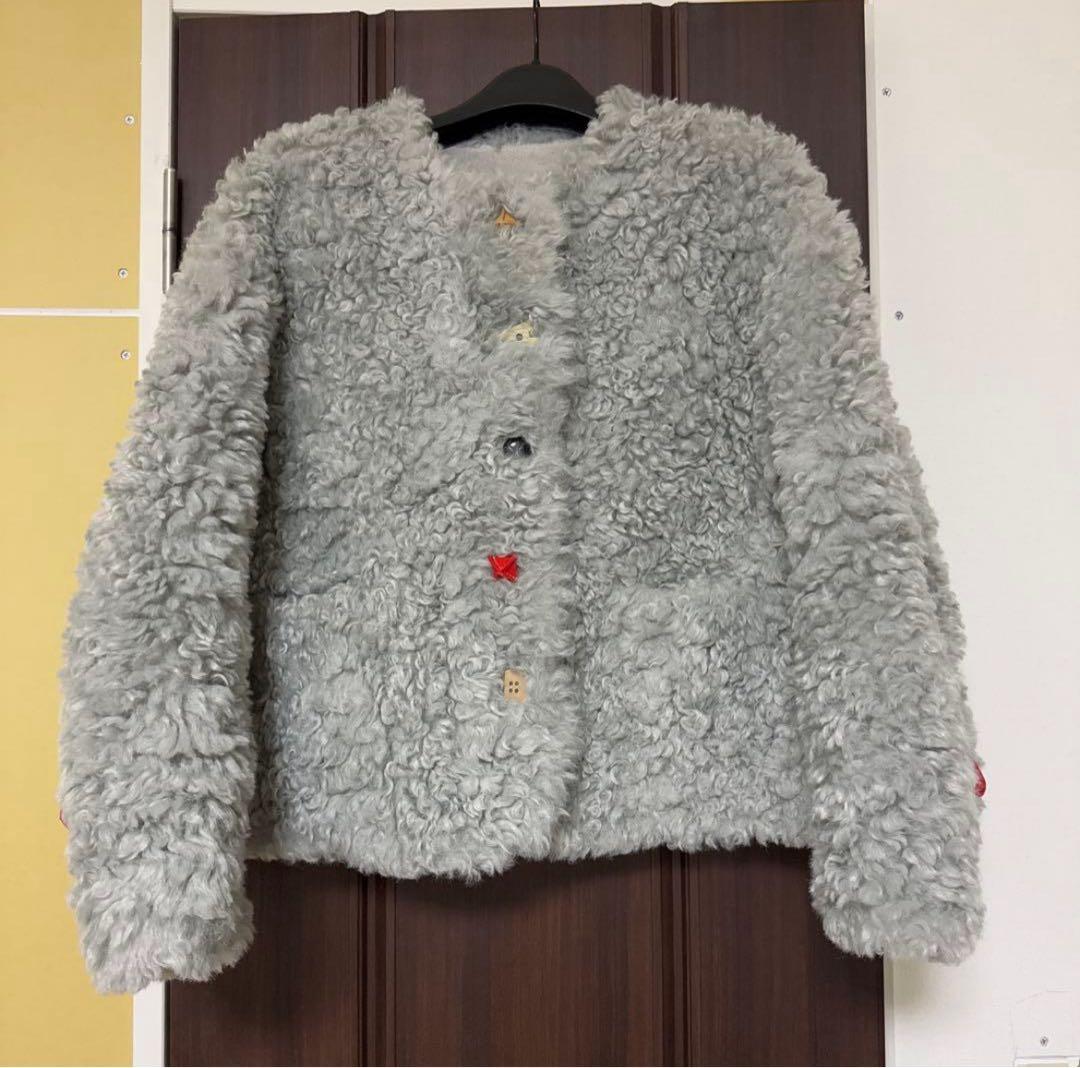 Fano Studiosカラフルボタン　ノーカラーボアショートコート　美品　M