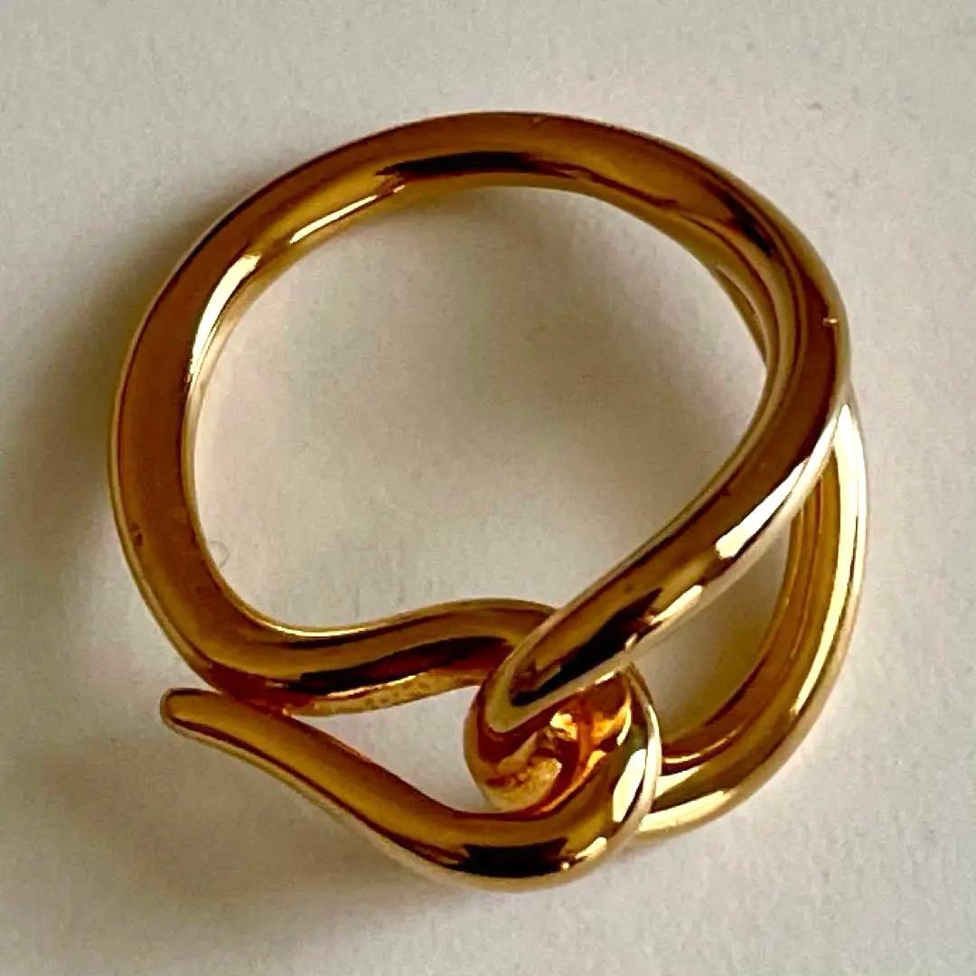 HERMES エルメス　スカーフリング　ジャンボ　ゴールド