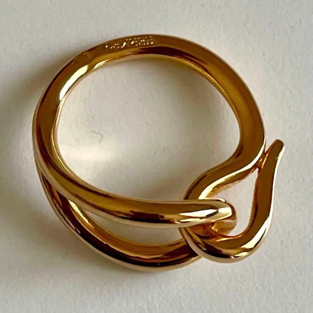 HERMES エルメス　スカーフリング　ジャンボ　ゴールド