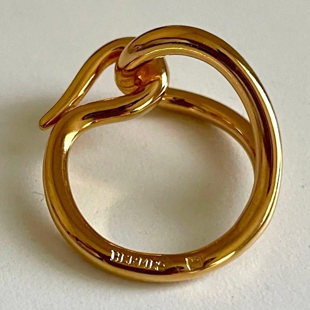 HERMES エルメス　スカーフリング　ジャンボ　ゴールド