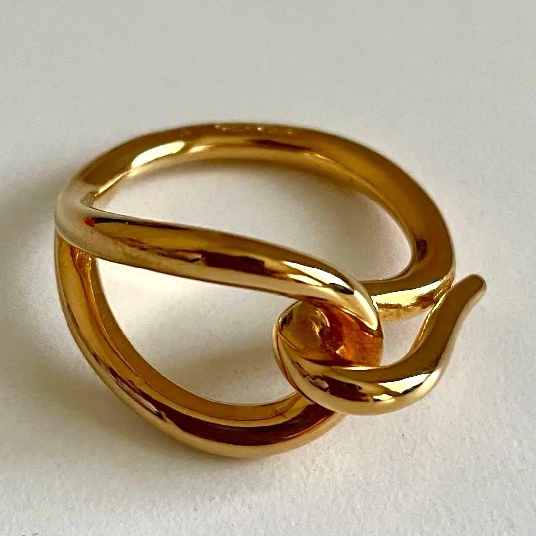 HERMES エルメス　スカーフリング　ジャンボ　ゴールド