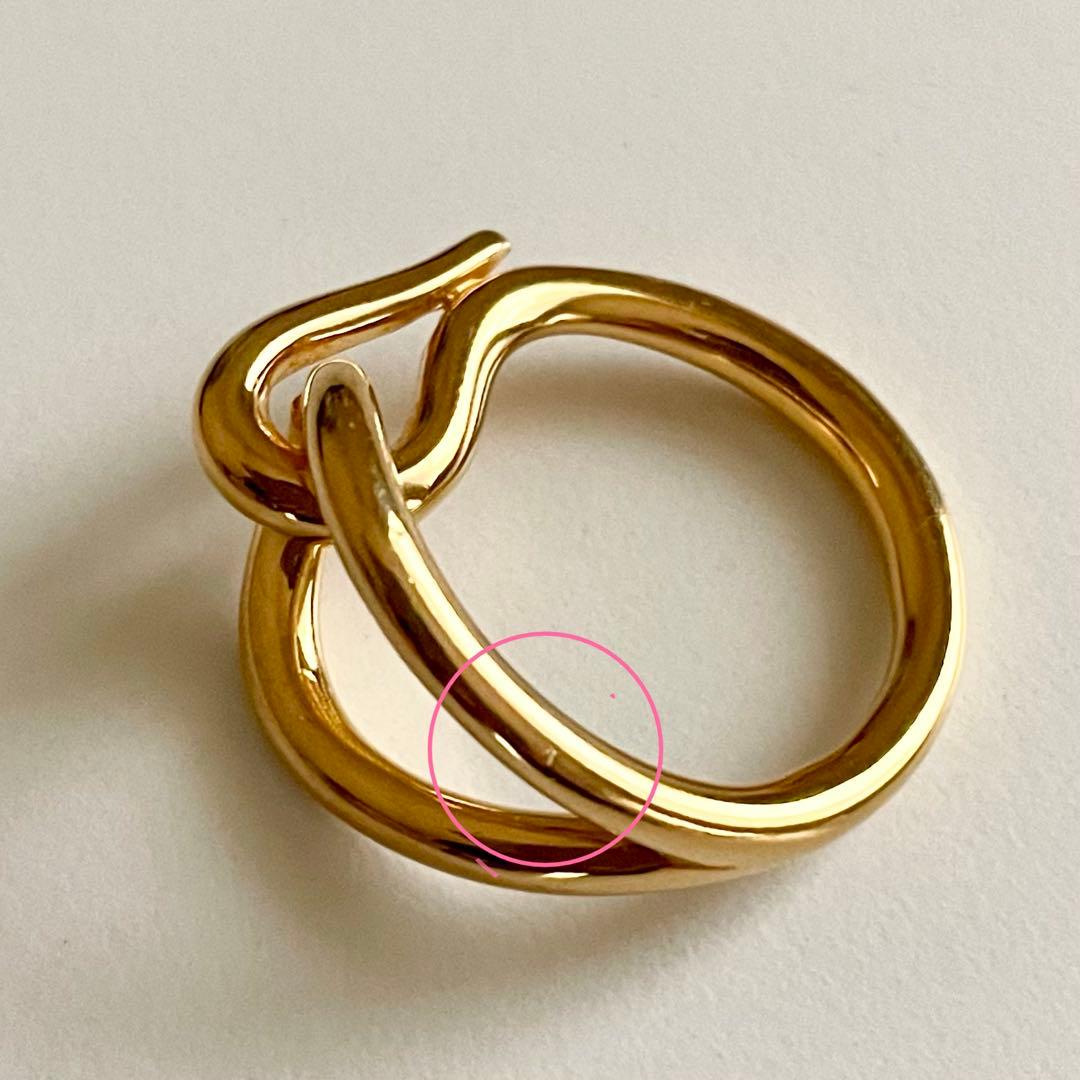 HERMES エルメス　スカーフリング　ジャンボ　ゴールド