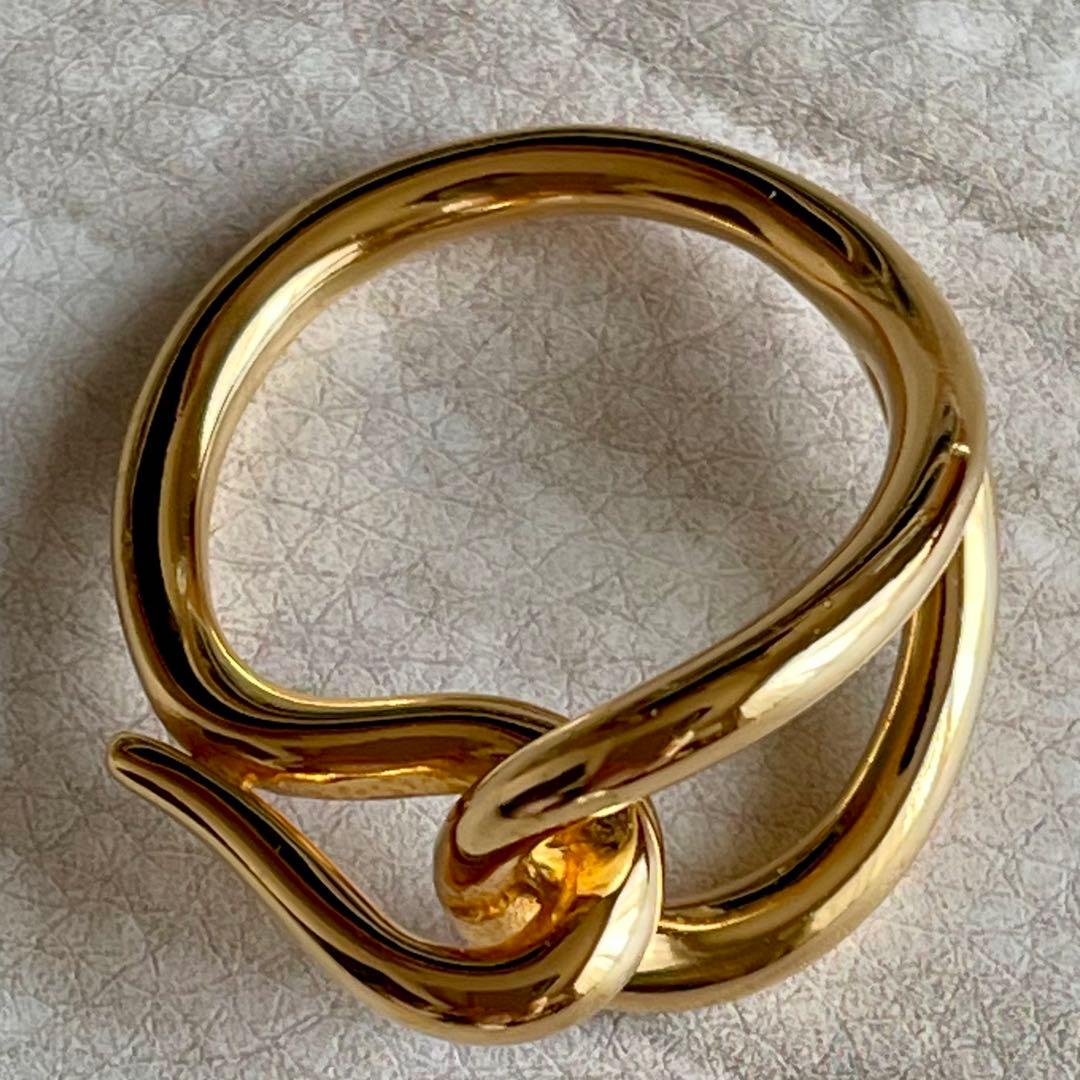 HERMES エルメス　スカーフリング　ジャンボ　ゴールド