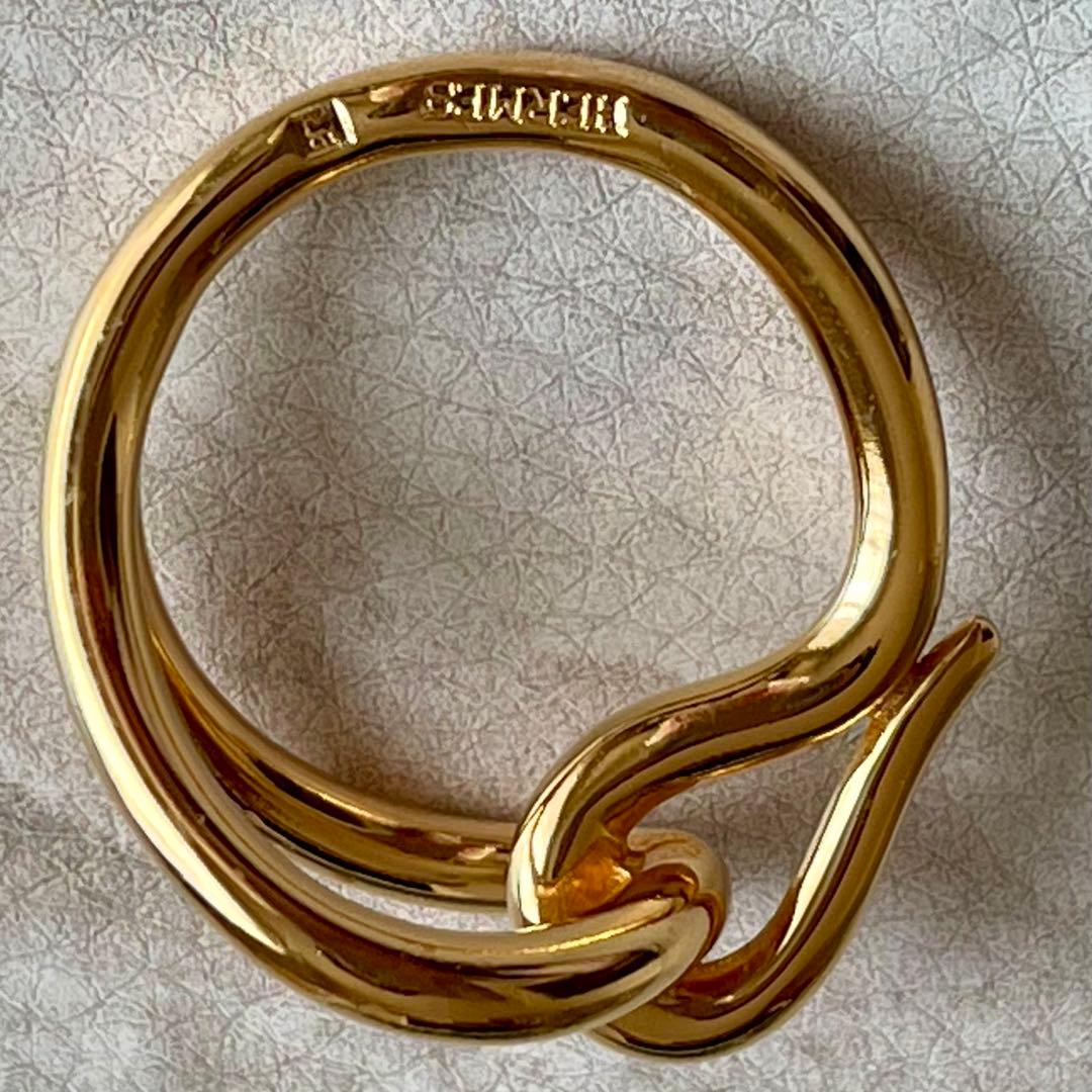 HERMES エルメス　スカーフリング　ジャンボ　ゴールド