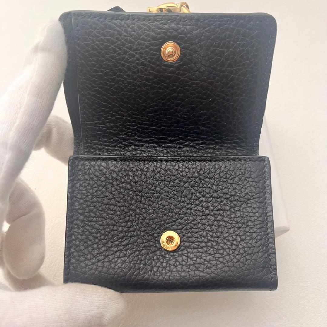 【美品】Chloé アルファベット ミニ財布 ブラック 箱付　0128-③