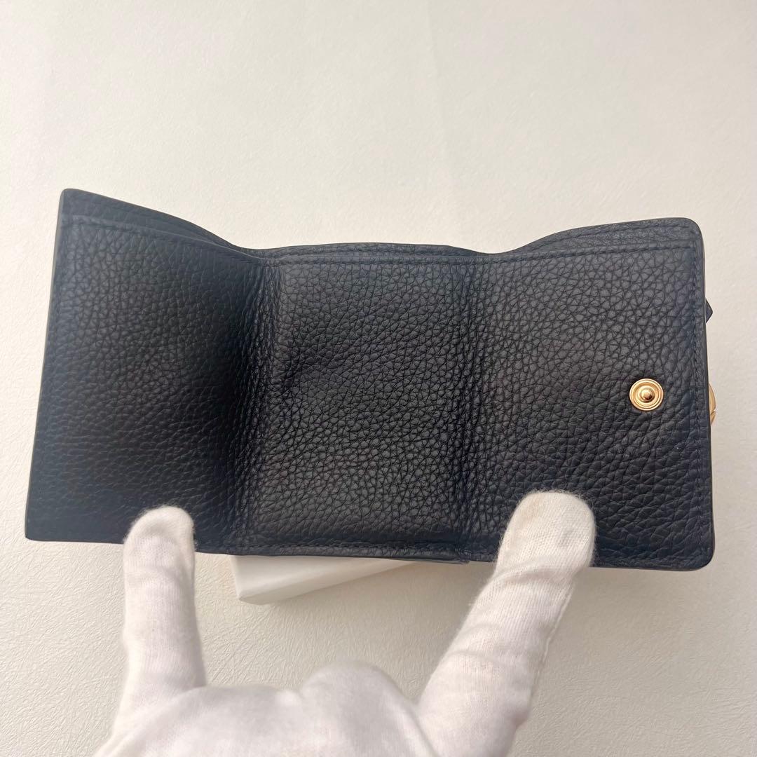 【美品】Chloé アルファベット ミニ財布 ブラック 箱付　0128-③