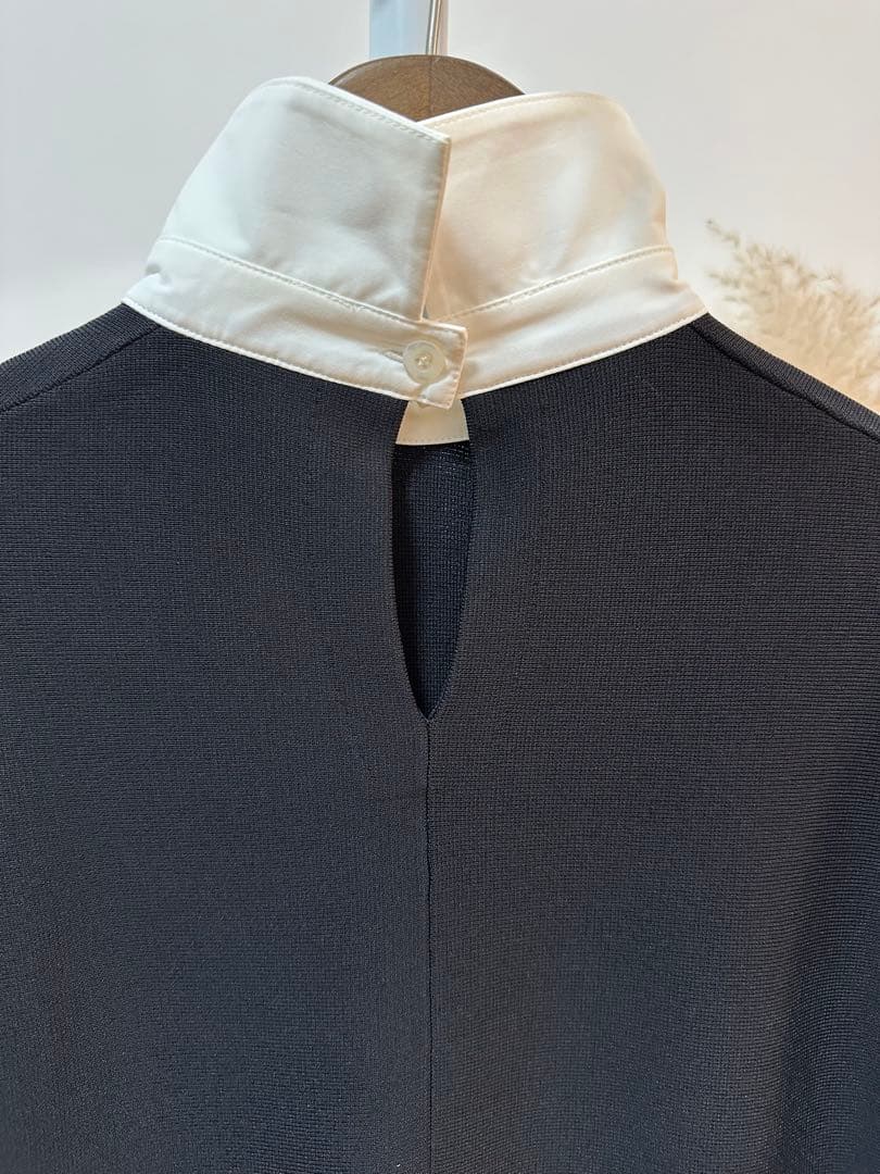 LE PHIL新品⭐️襟付きフレアニットチュニックニットポロシャツラガーシャツ