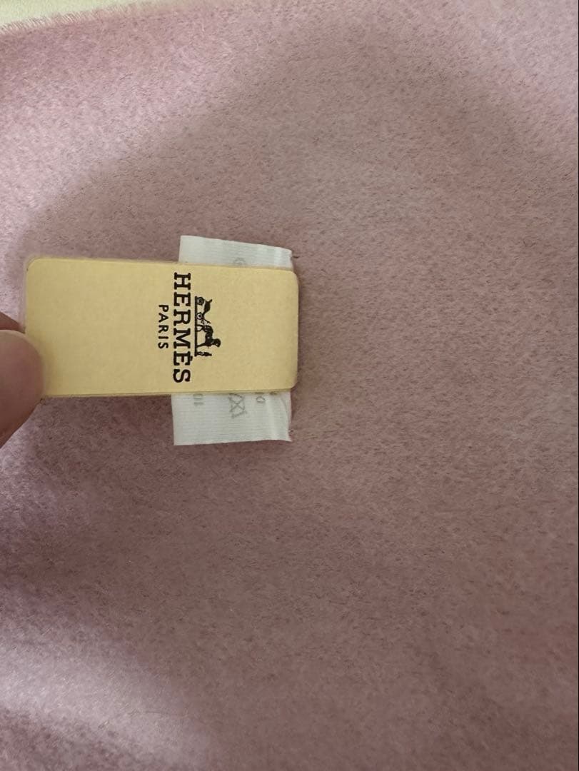 HERMES エルメス Hロゴ マフラー ピンク