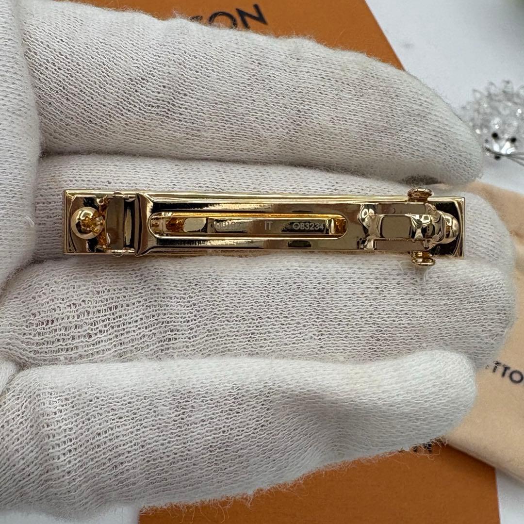 バレッタ ナノグラム モノグラムフラワー エナメル ヘアクリップ