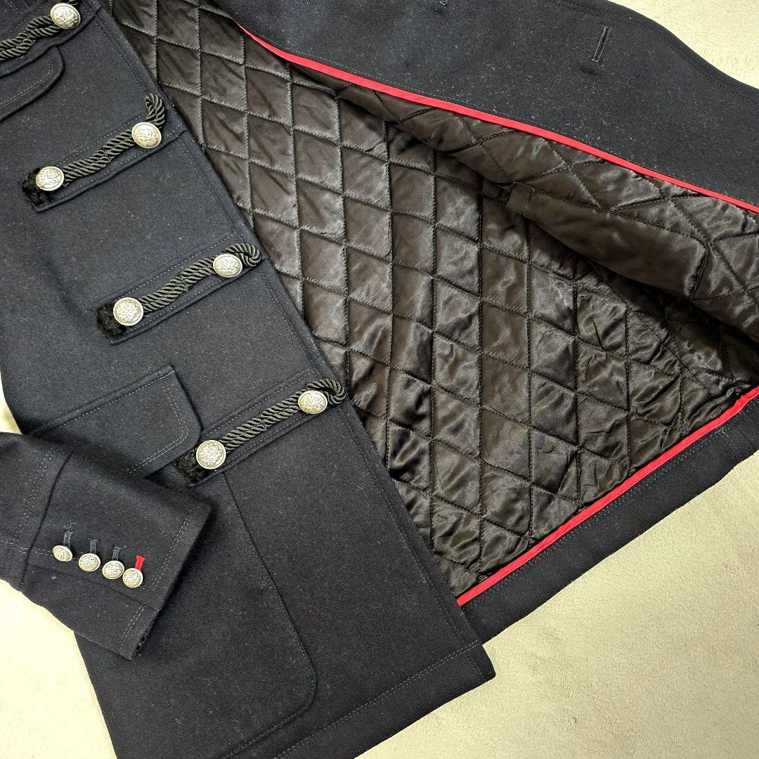 ラブレス ナポレオンコート カシミヤ ダッフルコート 銀ボタン フード 黒 S