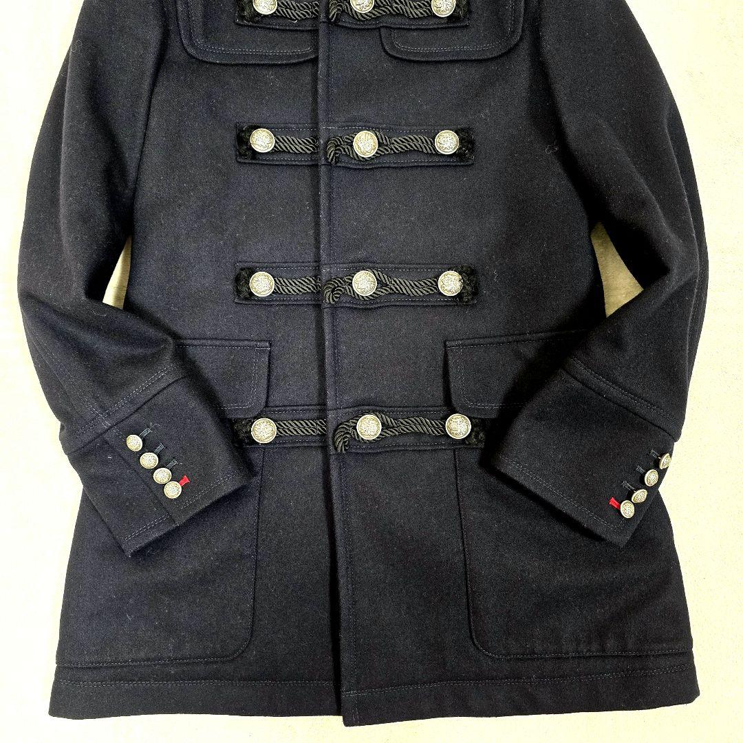 ラブレス ナポレオンコート カシミヤ ダッフルコート 銀ボタン フード 黒 S