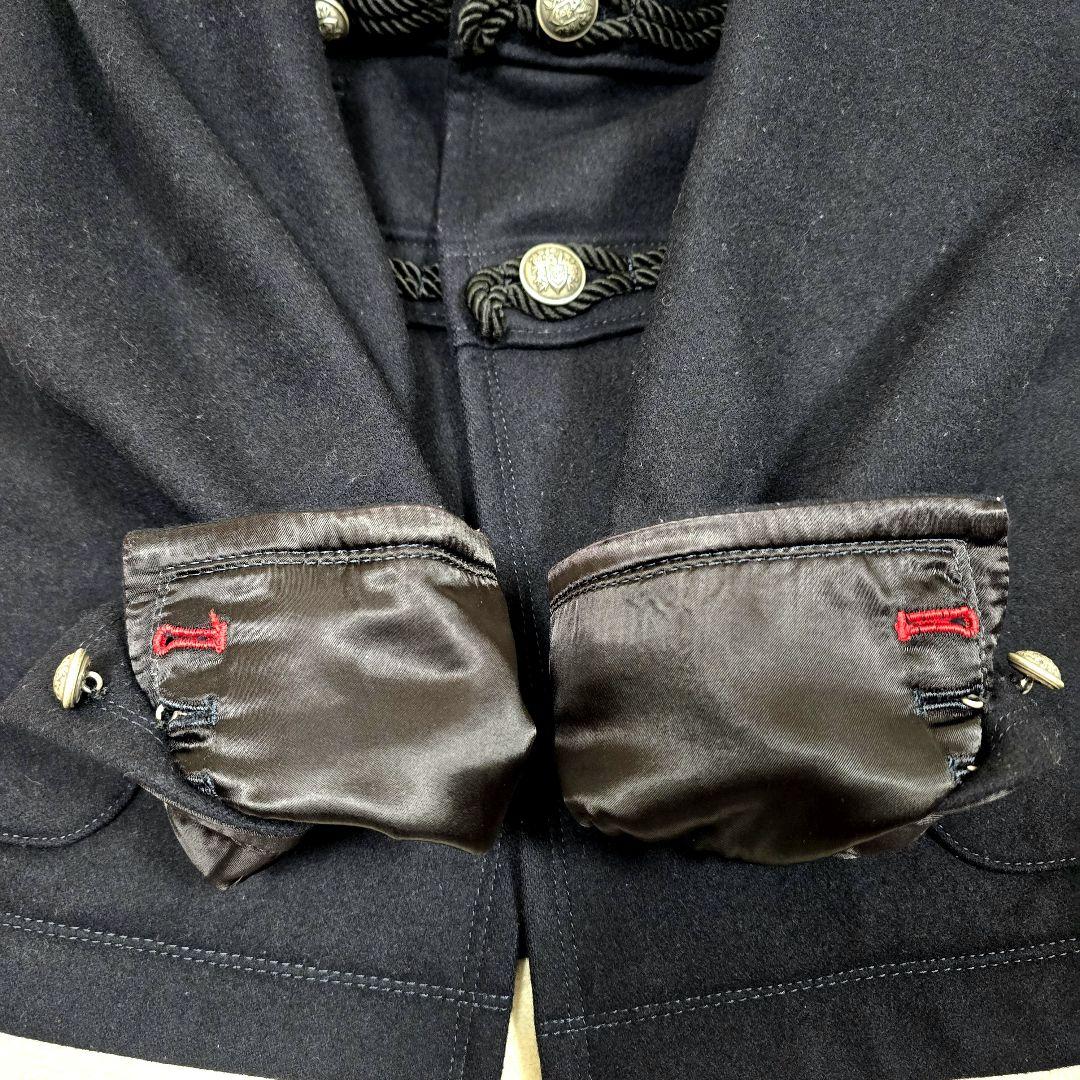 ラブレス ナポレオンコート カシミヤ ダッフルコート 銀ボタン フード 黒 S