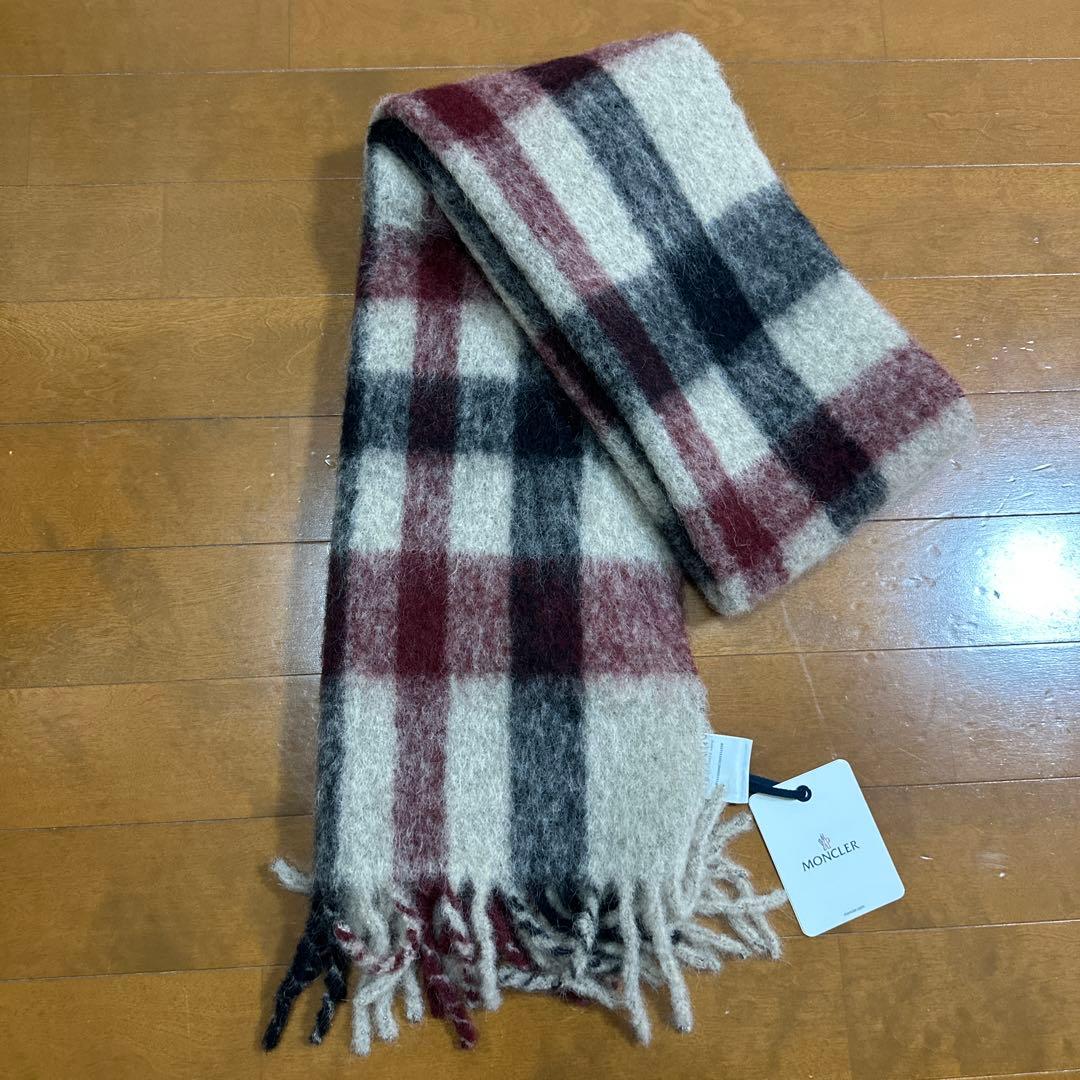 茶*ー様 MONCLER チェック柄マフラー