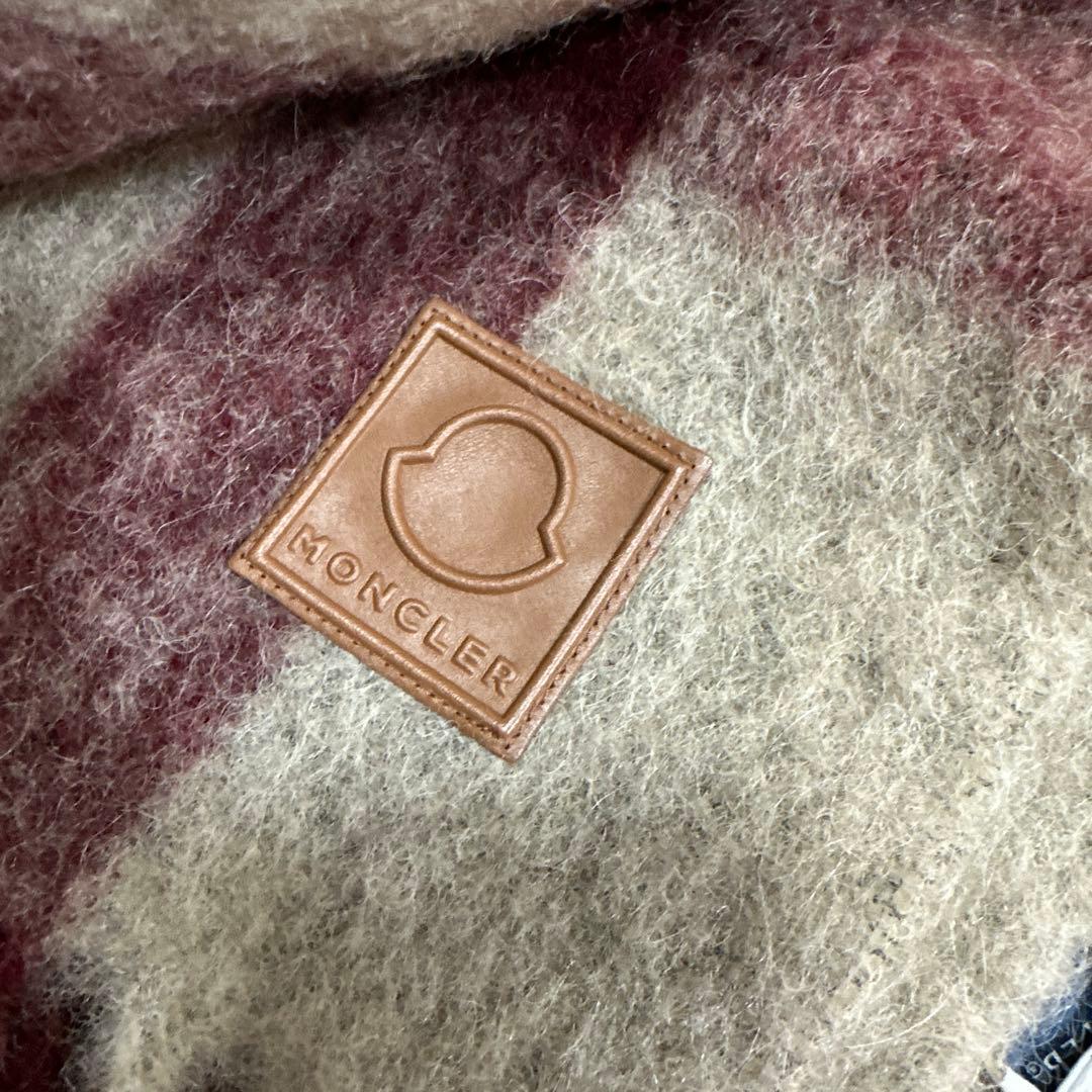 茶*ー様 MONCLER チェック柄マフラー