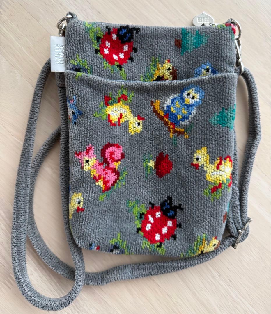 フェイラーFEILER ハイジ スマホショルダー グレー 美品