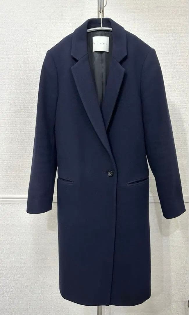 【美品】CINOH チノ　チェスターコート　ネイビー　38