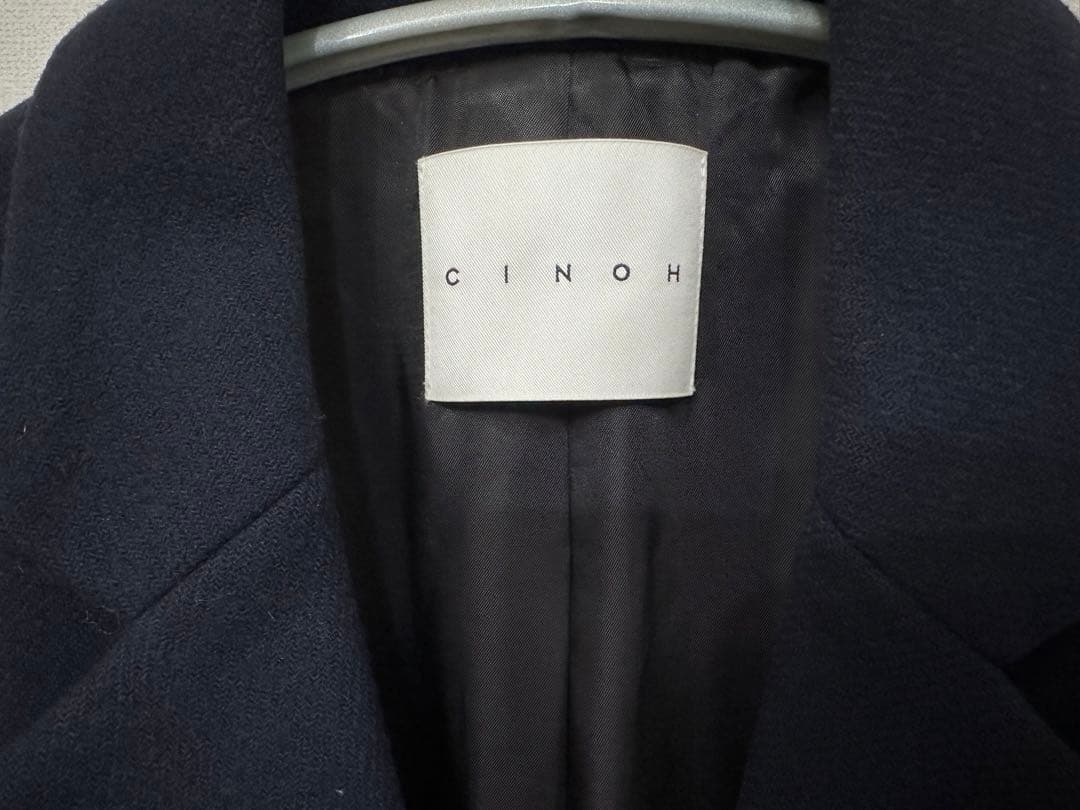 【美品】CINOH チノ　チェスターコート　ネイビー　38