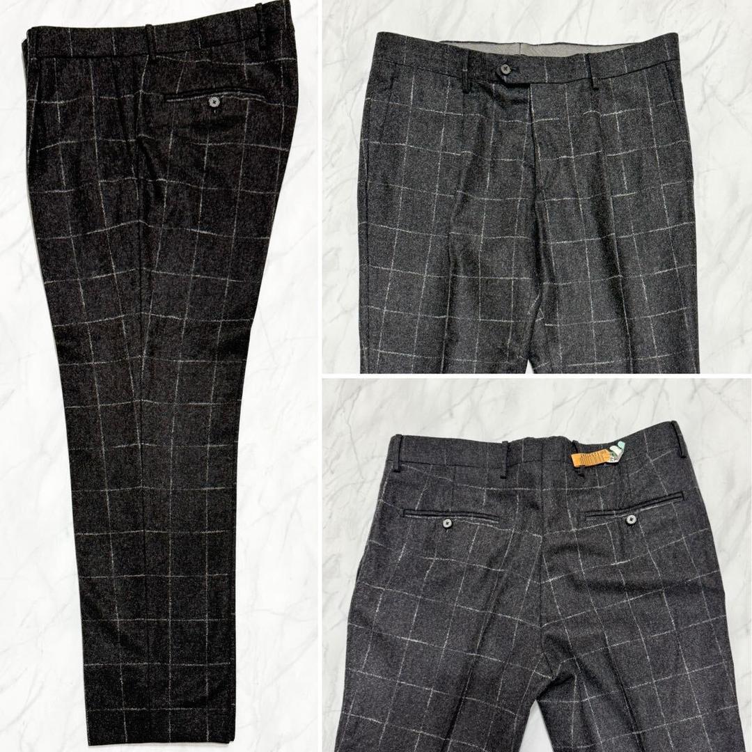 イタリア製タリアトーレ秋冬メンズスー#48ブロックチェックグレー