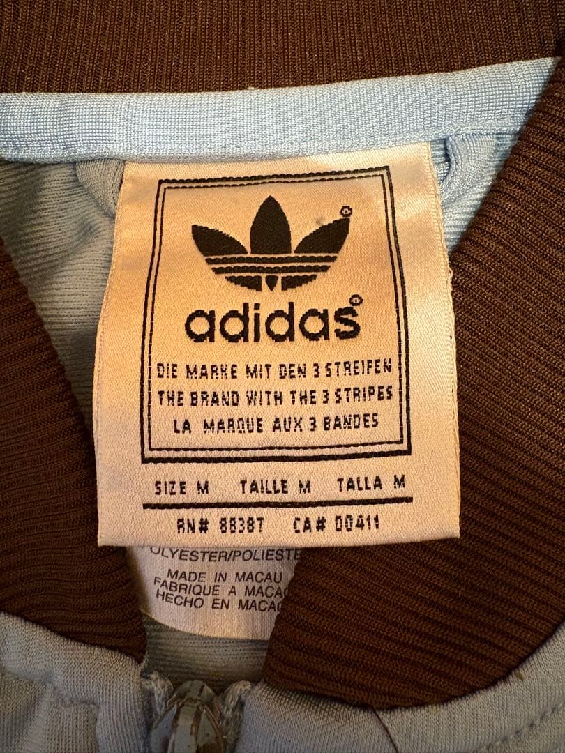 adidas ジャージ M ライトブルー/ブラウン