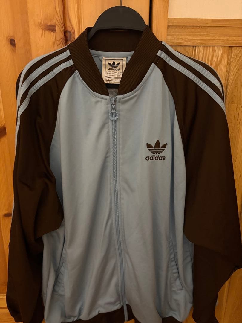 adidas ジャージ M ライトブルー/ブラウン