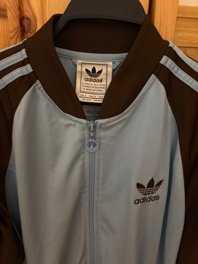adidas ジャージ M ライトブルー/ブラウン