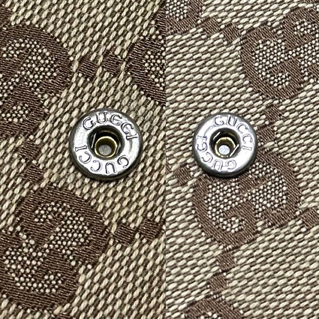 GUCCI グッチ　折り財布　メタルロゴ　キャンバス　GG ブラウン