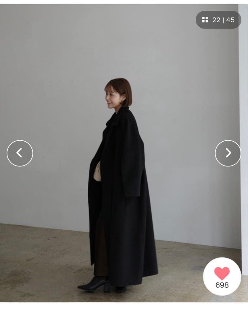 mayu - スタンドカラーコクーンスリーブロングコート