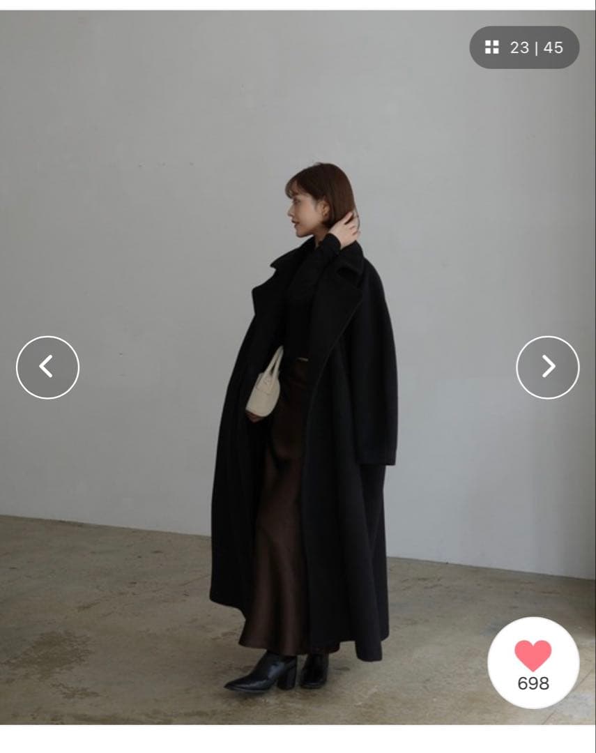 mayu - スタンドカラーコクーンスリーブロングコート