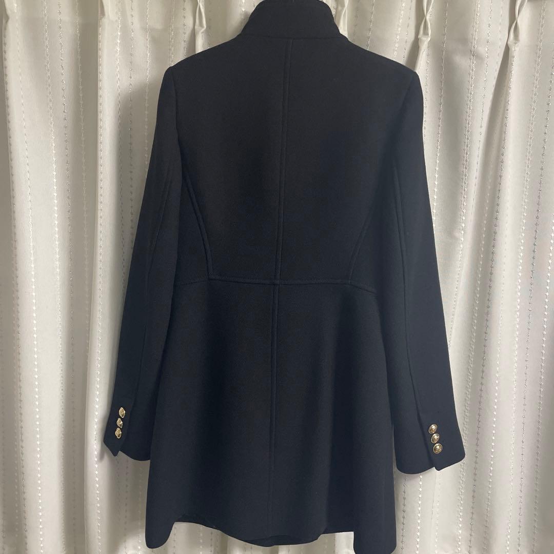 ZARA 新品未使用　黒 ウールダブルブレストコート XS