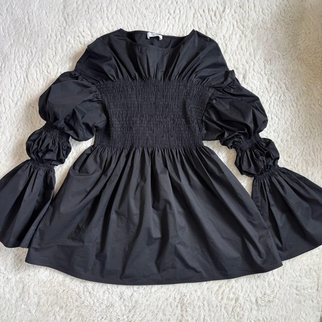 Hormeホルメ　キャンディスリーブシャーリングブラウス　サイズフリー黒　完売品