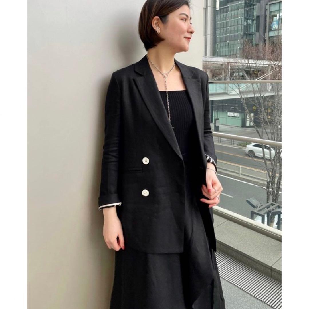 【新品❗️未使用❗️】chaos ヘリンボンリネンジャケット　ブラック