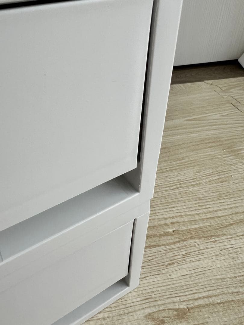 無印良品　ポリプロピレンケース・引出式・浅型・ホワイトグレー