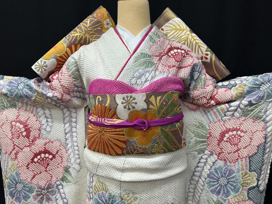 藤娘きぬたや 総絞り 牡丹下り藤 振袖 フルセット