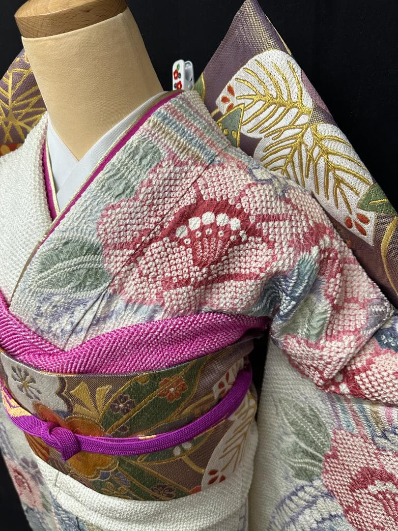 藤娘きぬたや 総絞り 牡丹下り藤 振袖 フルセット