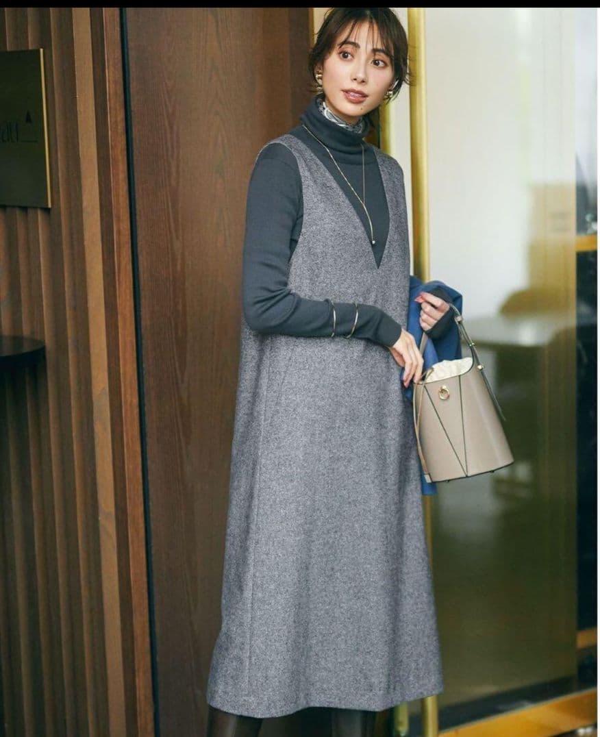 23区　シルクネップツイード ジャンパースカート