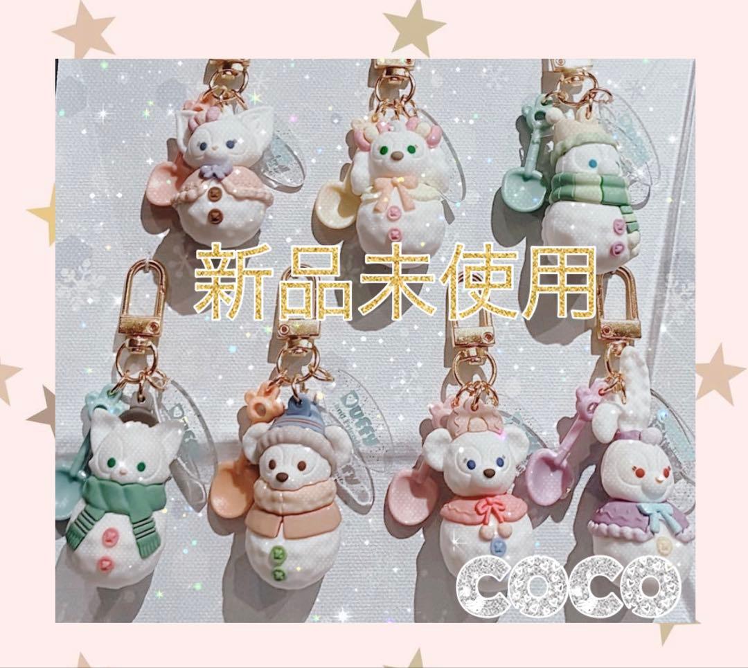 7個　チャーム　シークレットオブスノーウィーデイ 雪だるま　ダッフィー フレンズ