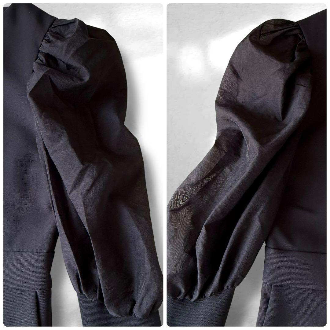 アダムエロペ バルーンスリーブロンパース　オールインワン　ブラック　S