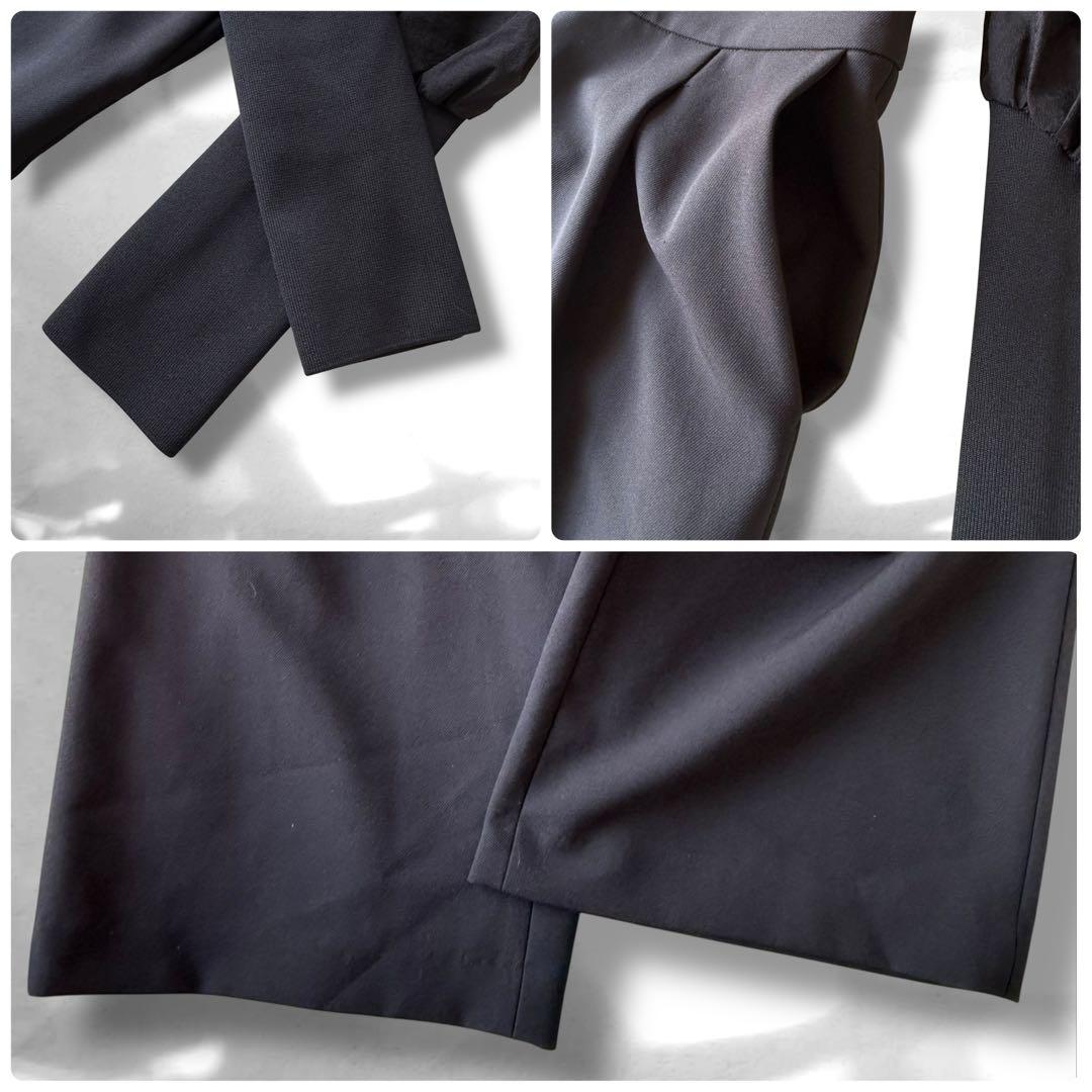 アダムエロペ バルーンスリーブロンパース　オールインワン　ブラック　S