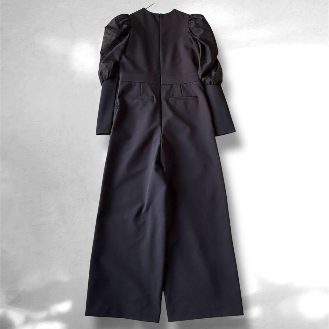 アダムエロペ バルーンスリーブロンパース　オールインワン　ブラック　S