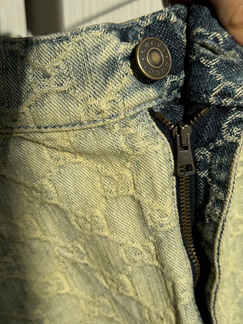 GUCCI ロゴパターン デニムミニスカート
