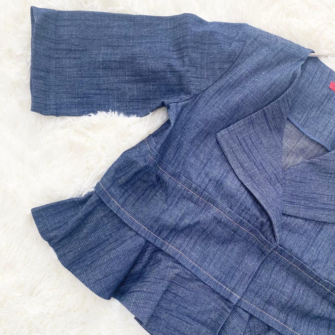 VIVIENNE TAM 7分袖ペプラムデニムジャケット