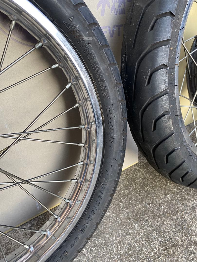 GS400 スポークダンロップタイヤ付きスポークホイール