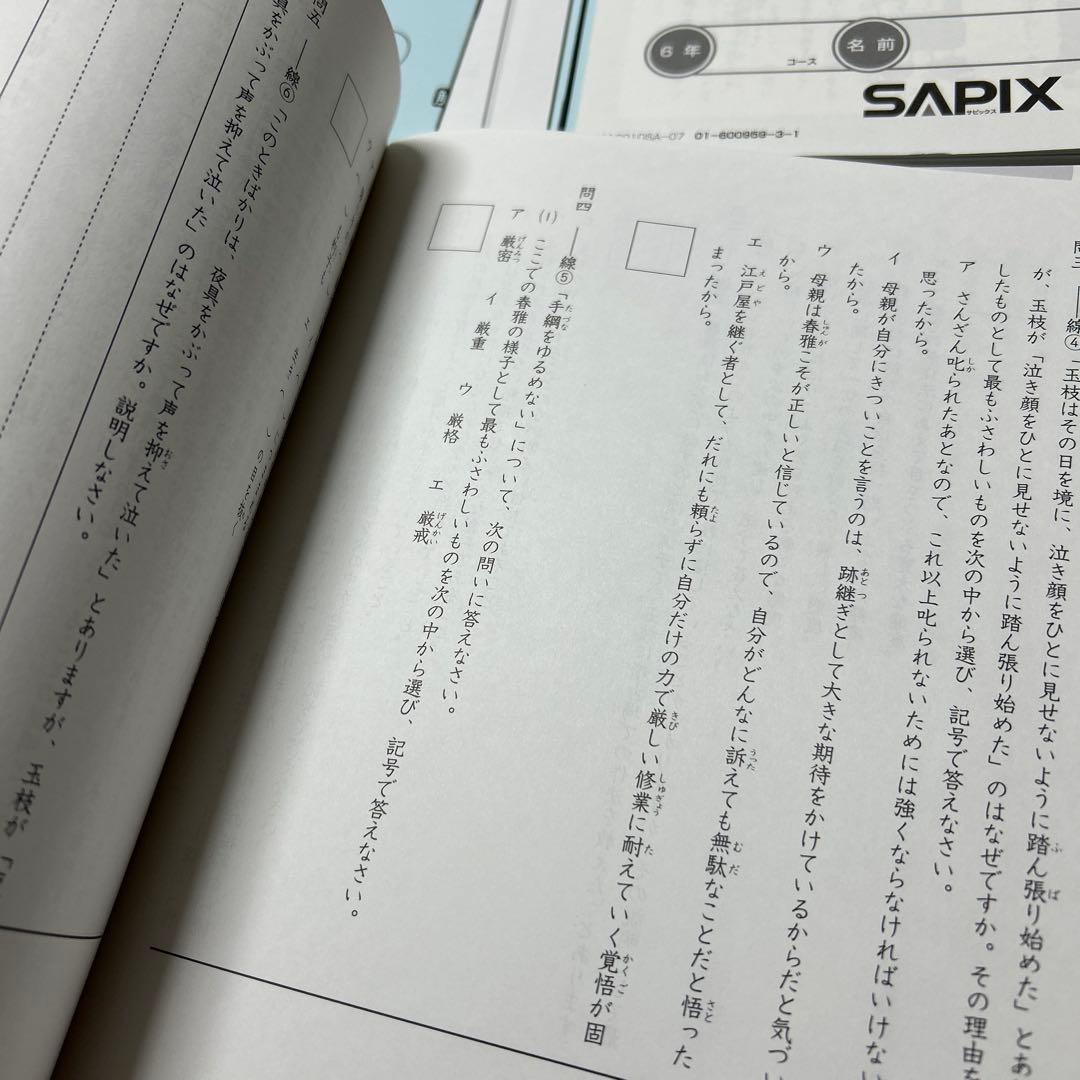 ㉑AAA サピックス　SAPIX 6年　国語Aテキスト　基礎と実戦