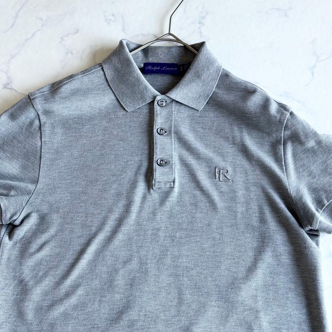 極美品 2023SS ラルフローレン パープルレーベル ピケポロシャツ ロゴ刺繍