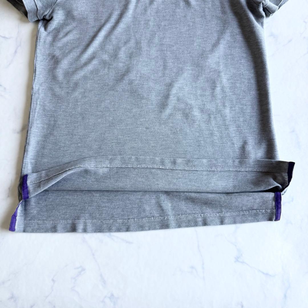 極美品 2023SS ラルフローレン パープルレーベル ピケポロシャツ ロゴ刺繍