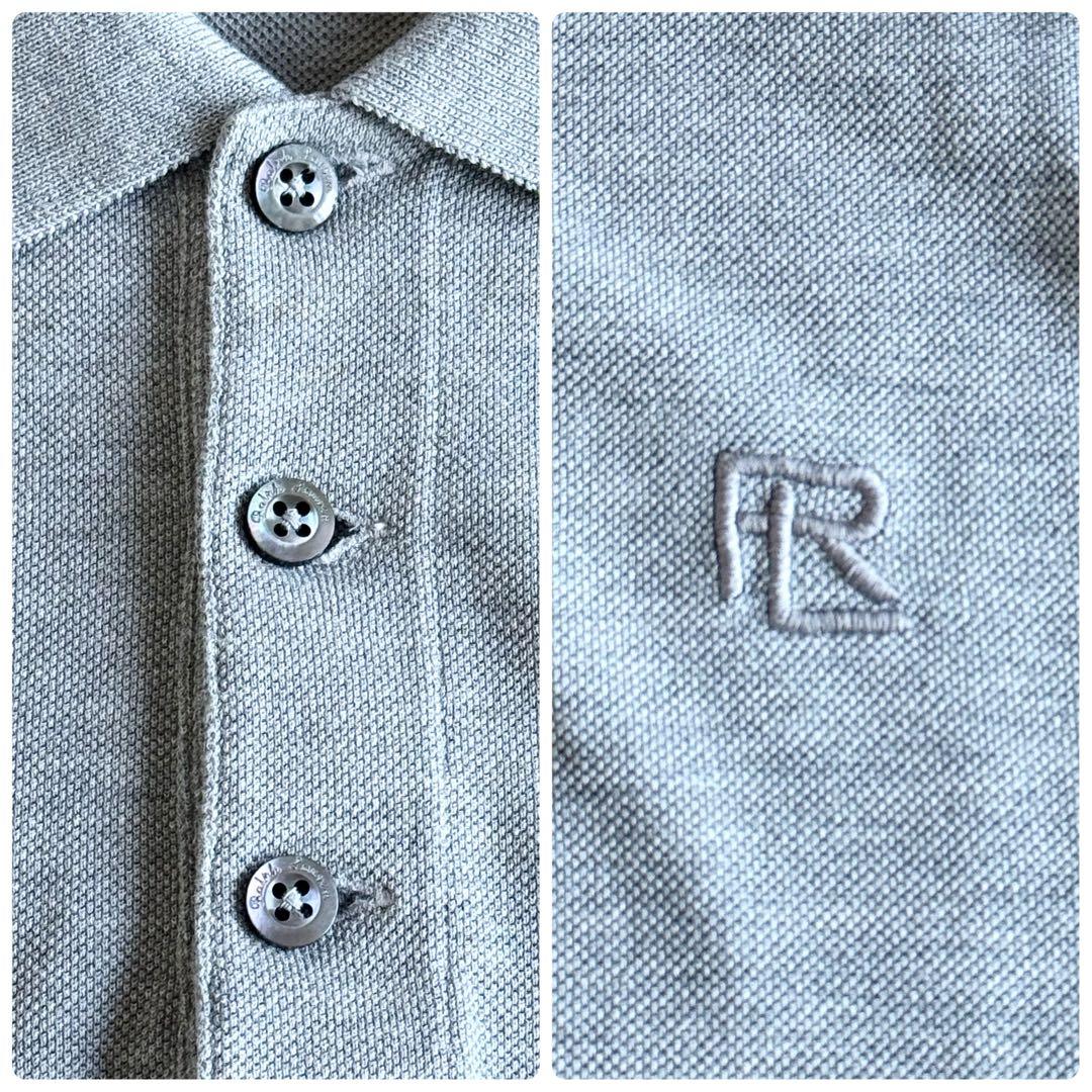 極美品 2023SS ラルフローレン パープルレーベル ピケポロシャツ ロゴ刺繍