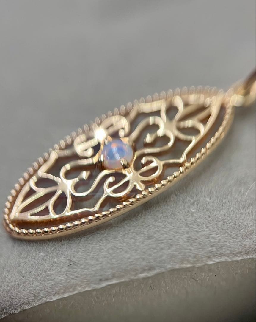 アガット k10 オパール 透かし ペンダント トップ チャーム