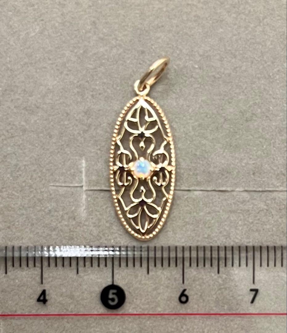 アガット k10 オパール 透かし ペンダント トップ チャーム